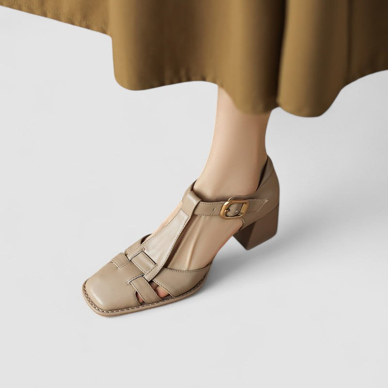 Elyxiana | Women's Orthopedic T-Strap Block Heels-MODAUTLET