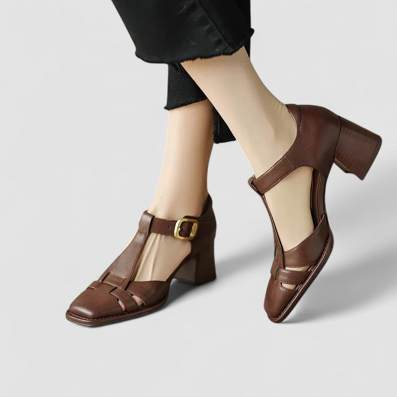 Elyxiana | Women's Orthopedic T-Strap Block Heels-MODAUTLET