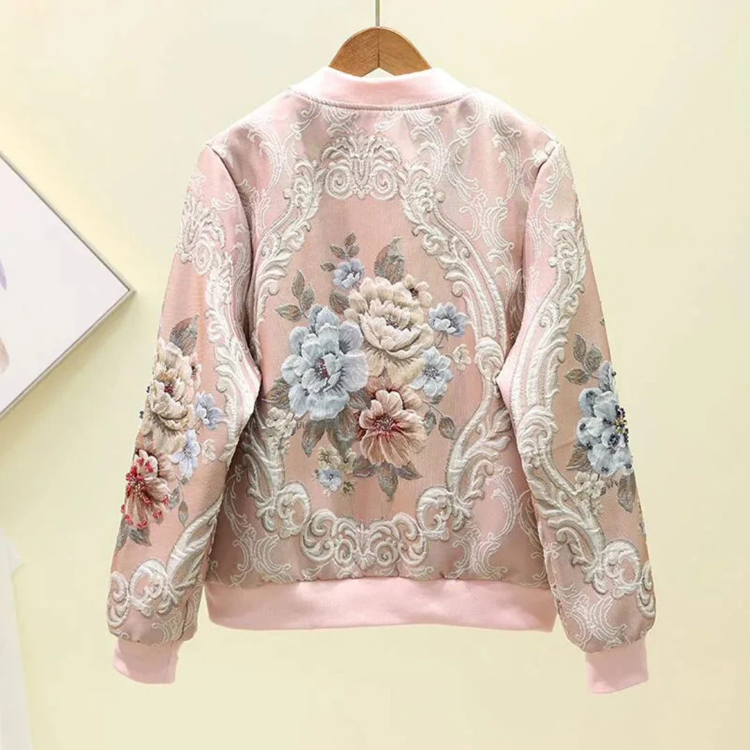 Embroidered Floral Bomber Jacket