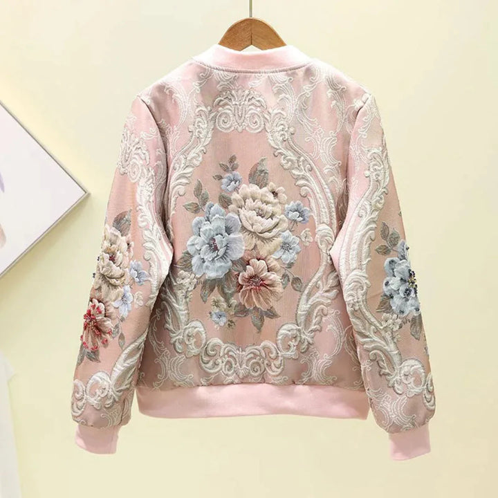Embroidered Floral Bomber Jacket