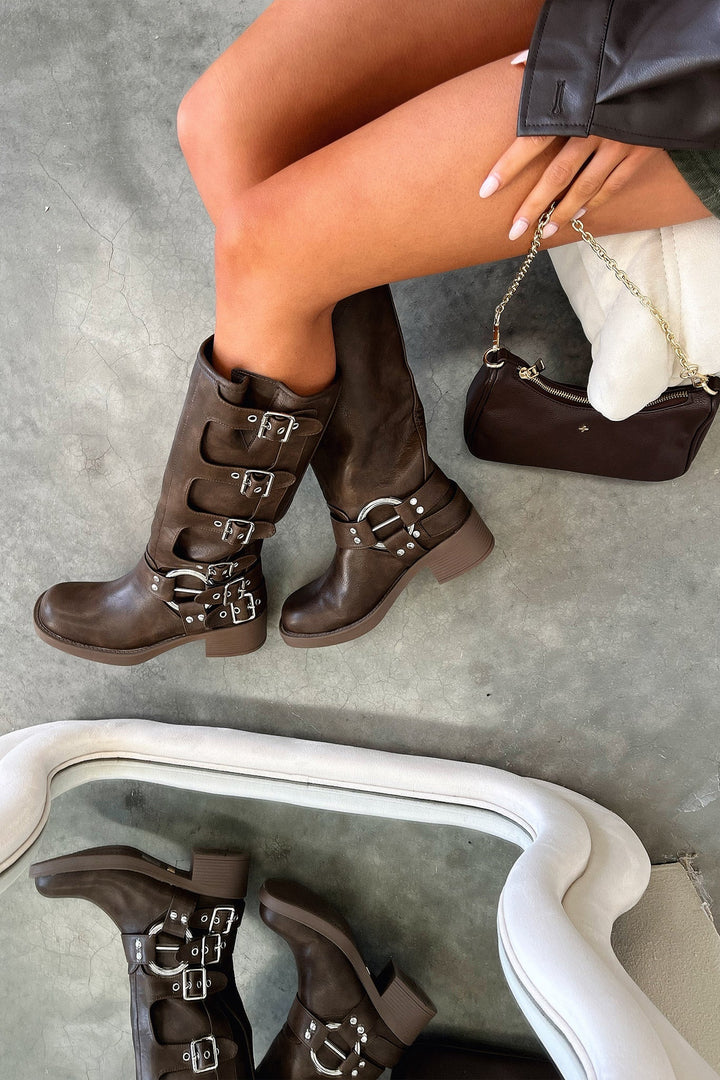 Emilia Brown Phoenix Boots-MODAUTLET