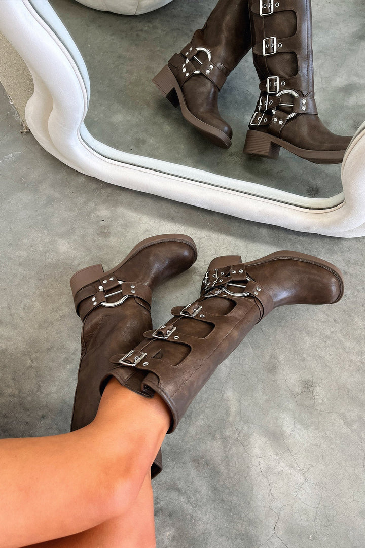 Emilia Brown Phoenix Boots-MODAUTLET