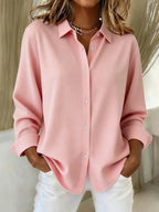 Women's Classic Collared Blouse Pink