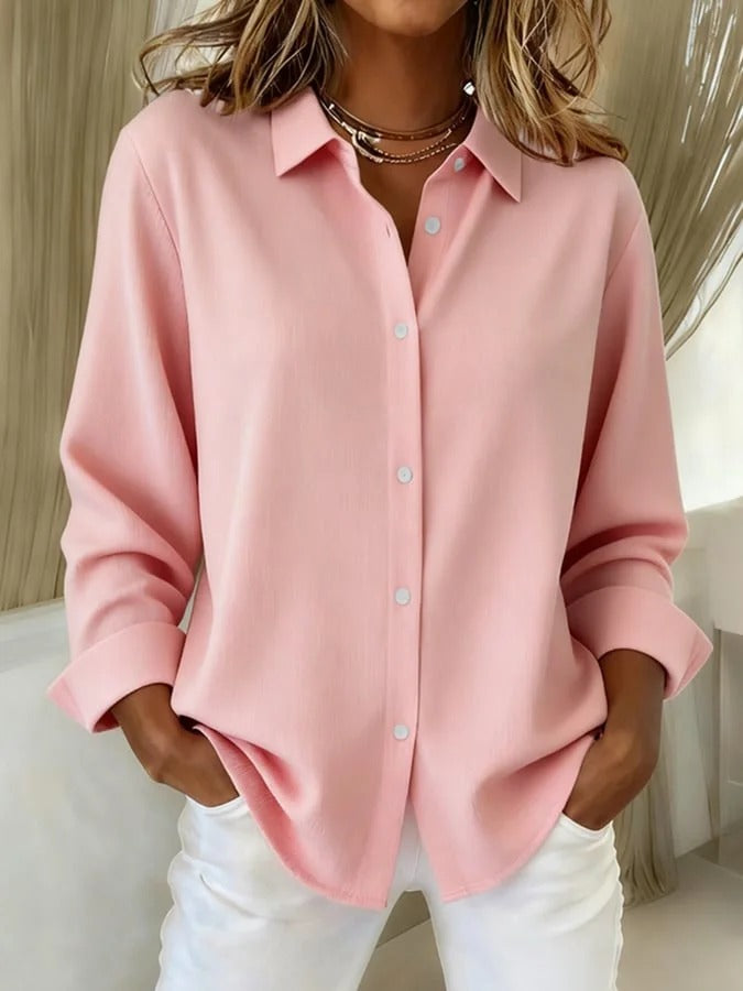 Women's Classic Collared Blouse Pink