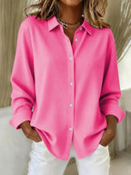 Women's Classic Collared Blouse Fuchsia