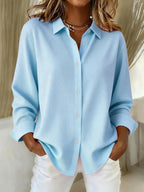 Women's Classic Collared Blouse Blue