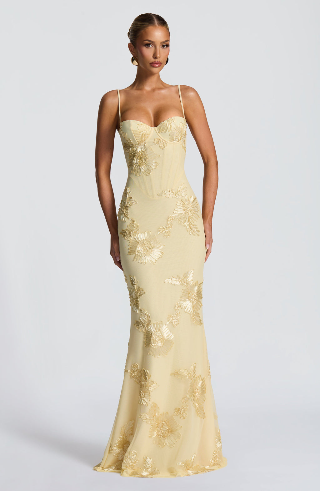 Emma | Women's Floral Maxi Dress for Wedding Guests Yellow