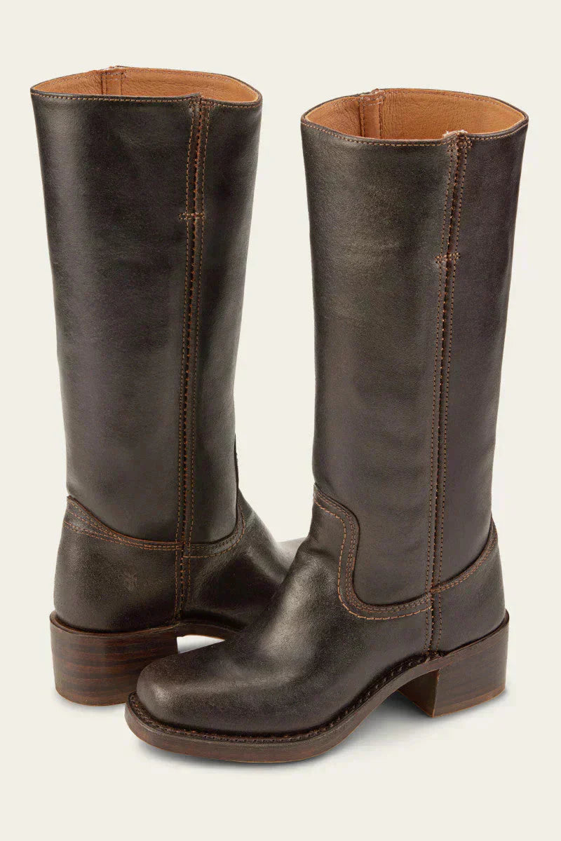 Emma | Women's Knee-High Boots with Slim Fit and Structured Sole Brown