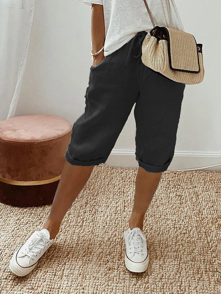 Women's Linen Pants with Side Pockets-MODAUTLET