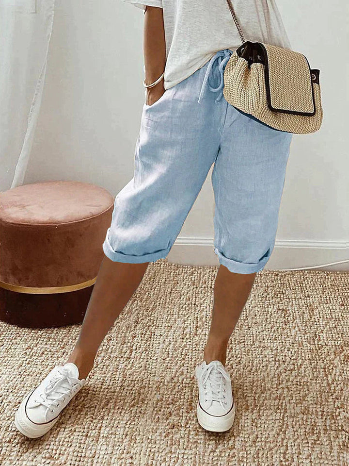 Women's Linen Pants with Side Pockets-MODAUTLET