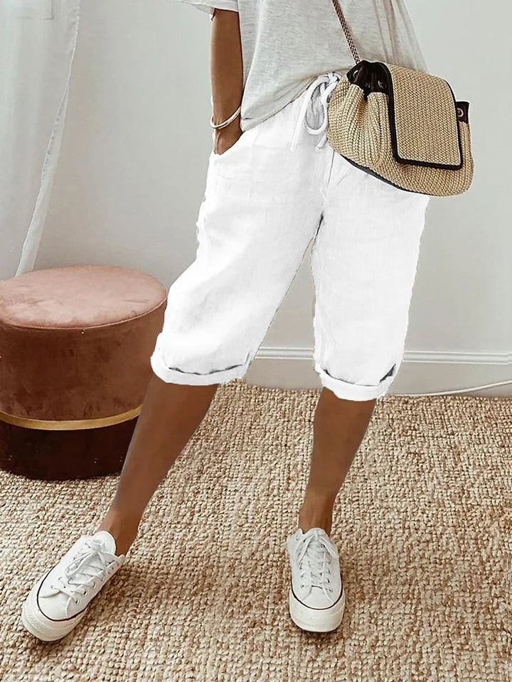 Women's Linen Pants with Side Pockets-MODAUTLET