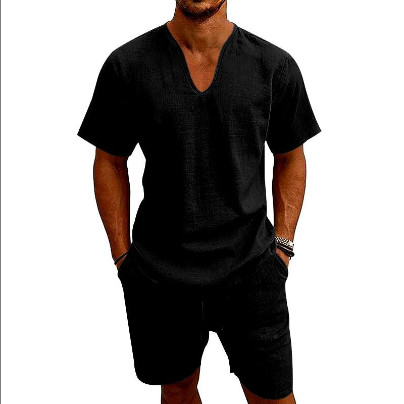 Erwin | Men's Linen Short Sleeve Coordinated Outfit-MODAUTLET