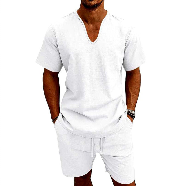 Erwin | Men's Linen Short Sleeve Coordinated Outfit-MODAUTLET
