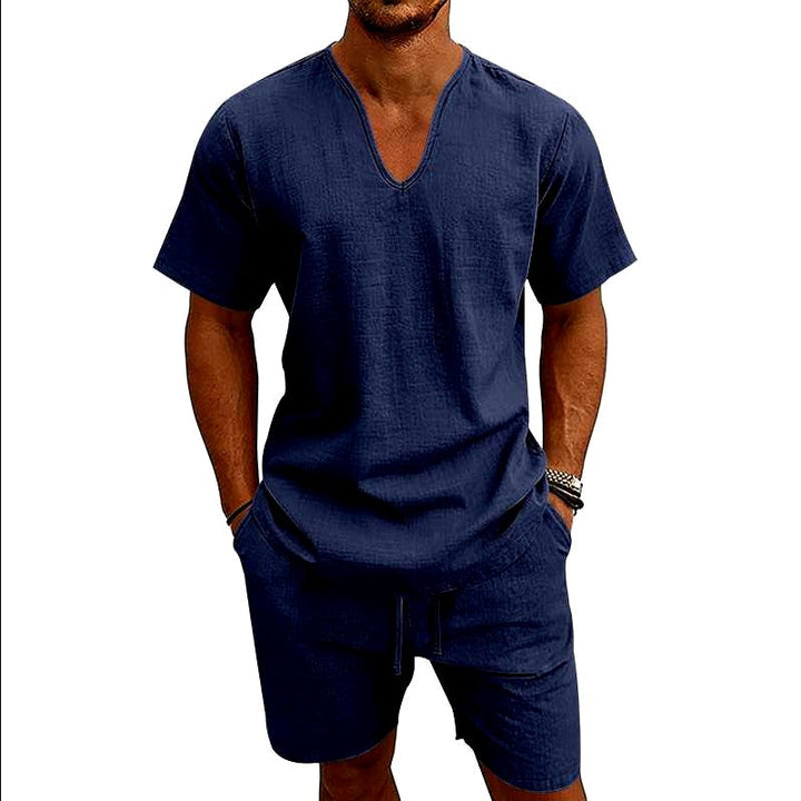 Erwin | Men's Linen Short Sleeve Coordinated Outfit-MODAUTLET