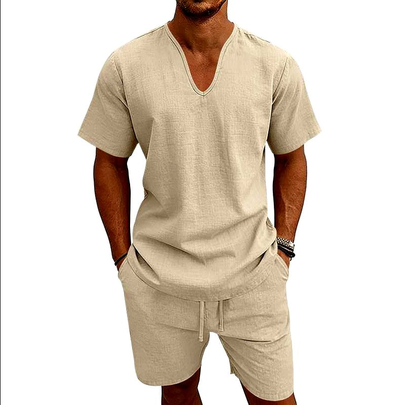 Erwin | Men's Linen Short Sleeve Coordinated Outfit-MODAUTLET