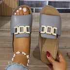 Women's Comfy Buckle Sandals - Stylish & Easy to Wear Gray