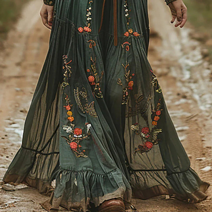 Women's Bohemian Floral Maxi Dress-MODAUTLET