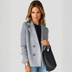 Women’s Double-Breasted Sweater Blazer Gray