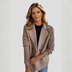 Women’s Double-Breasted Sweater Blazer Taupe