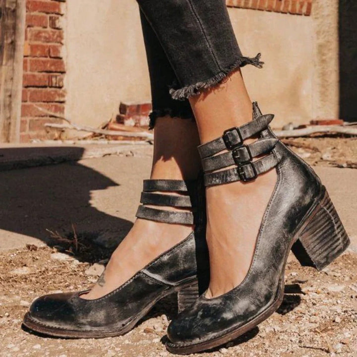 Elegant Belt Buckle Strap Mary Jane Shoes for Women-MODAUTLET