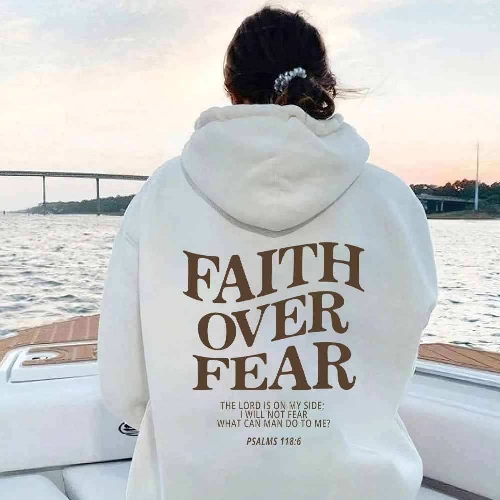 Faith Over Fear Hoodie Motivational Comfort Wear Everyday-MODAUTLET