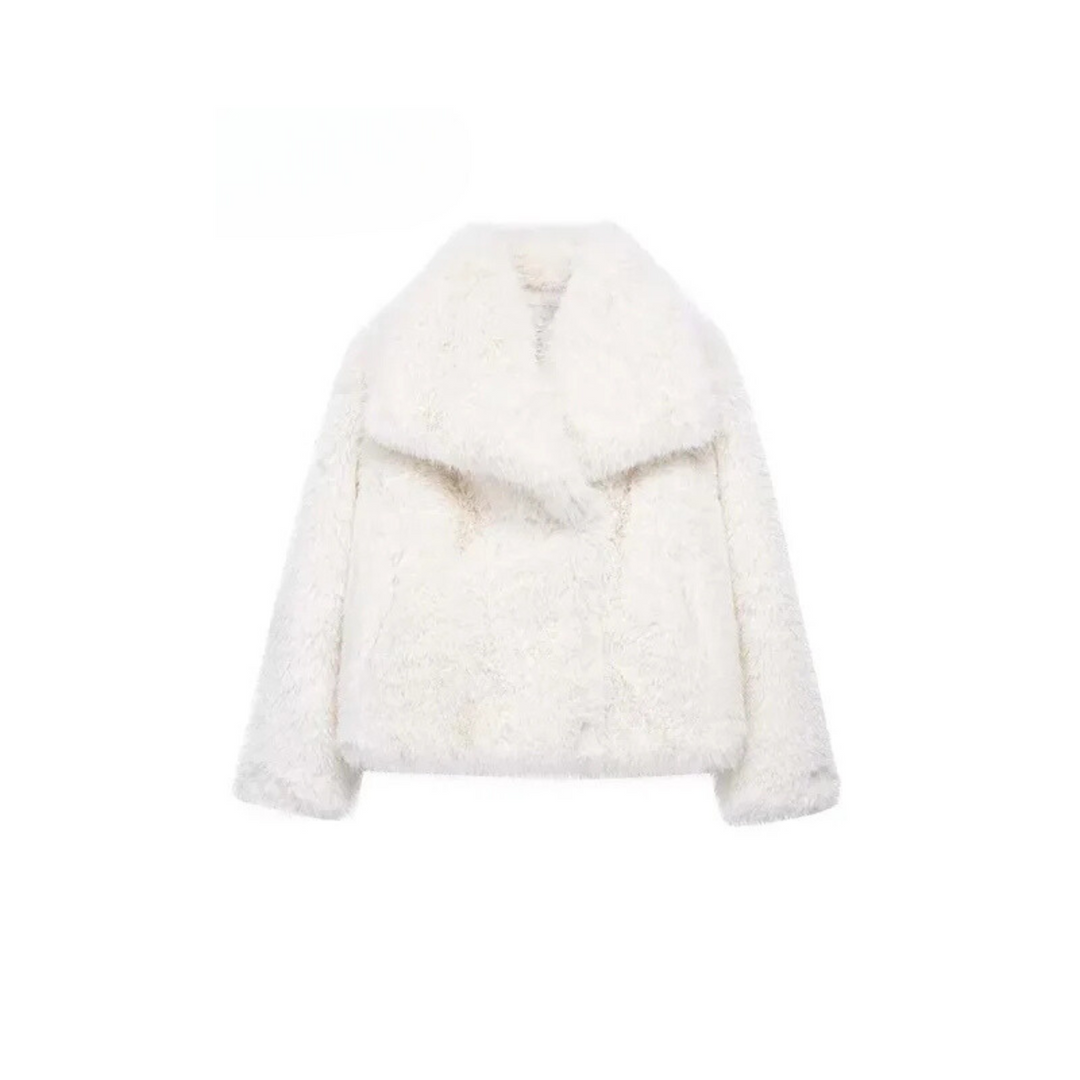 Faux Fur Jacket for Women White