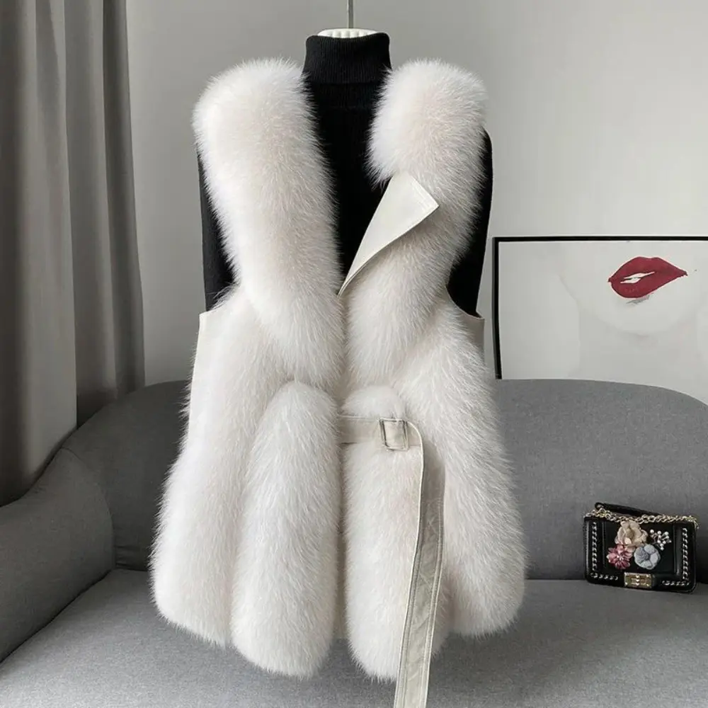 Faux Fur Vest for Women White