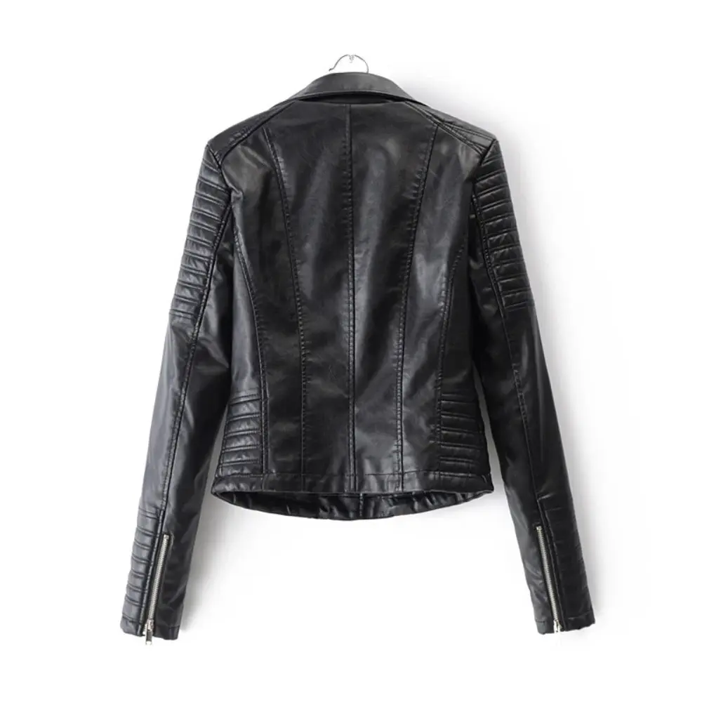 Faux Leather Biker Jacket for Women