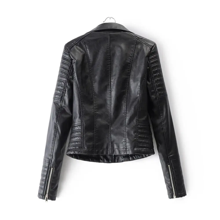 Faux Leather Biker Jacket for Women