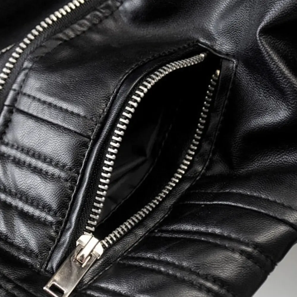 Faux Leather Biker Jacket for Women