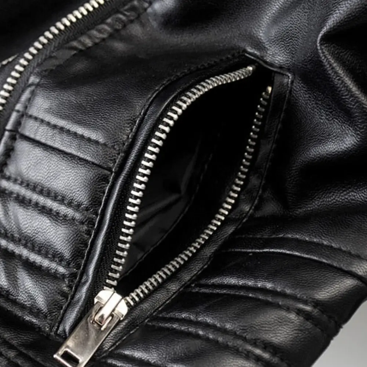 Faux Leather Biker Jacket for Women