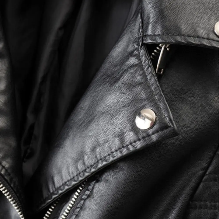 Faux Leather Biker Jacket for Women