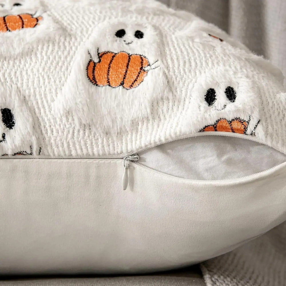 Halloween's Pumpkin Pattern Throw Pillow Cover with Soft Microfiber Fabric