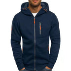 Contrast Full-Zip Hoodie for Ultimate Comfort Navy