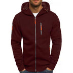 Contrast Full-Zip Hoodie for Ultimate Comfort Burgundy