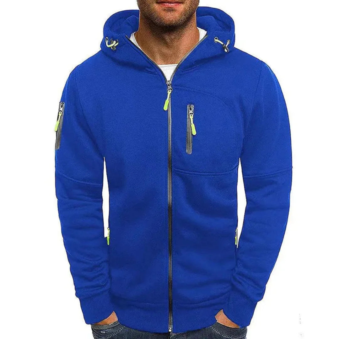Contrast Full-Zip Hoodie for Ultimate Comfort Royal Blue