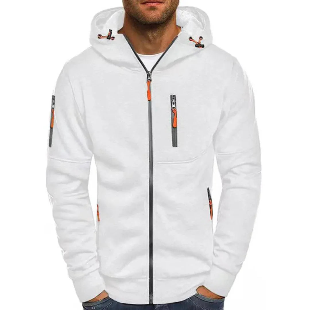 Contrast Full-Zip Hoodie for Ultimate Comfort-MODAUTLET