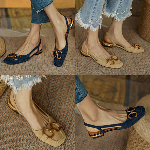 Women's Orthopedic Leather Buckle Sandals for Comfort