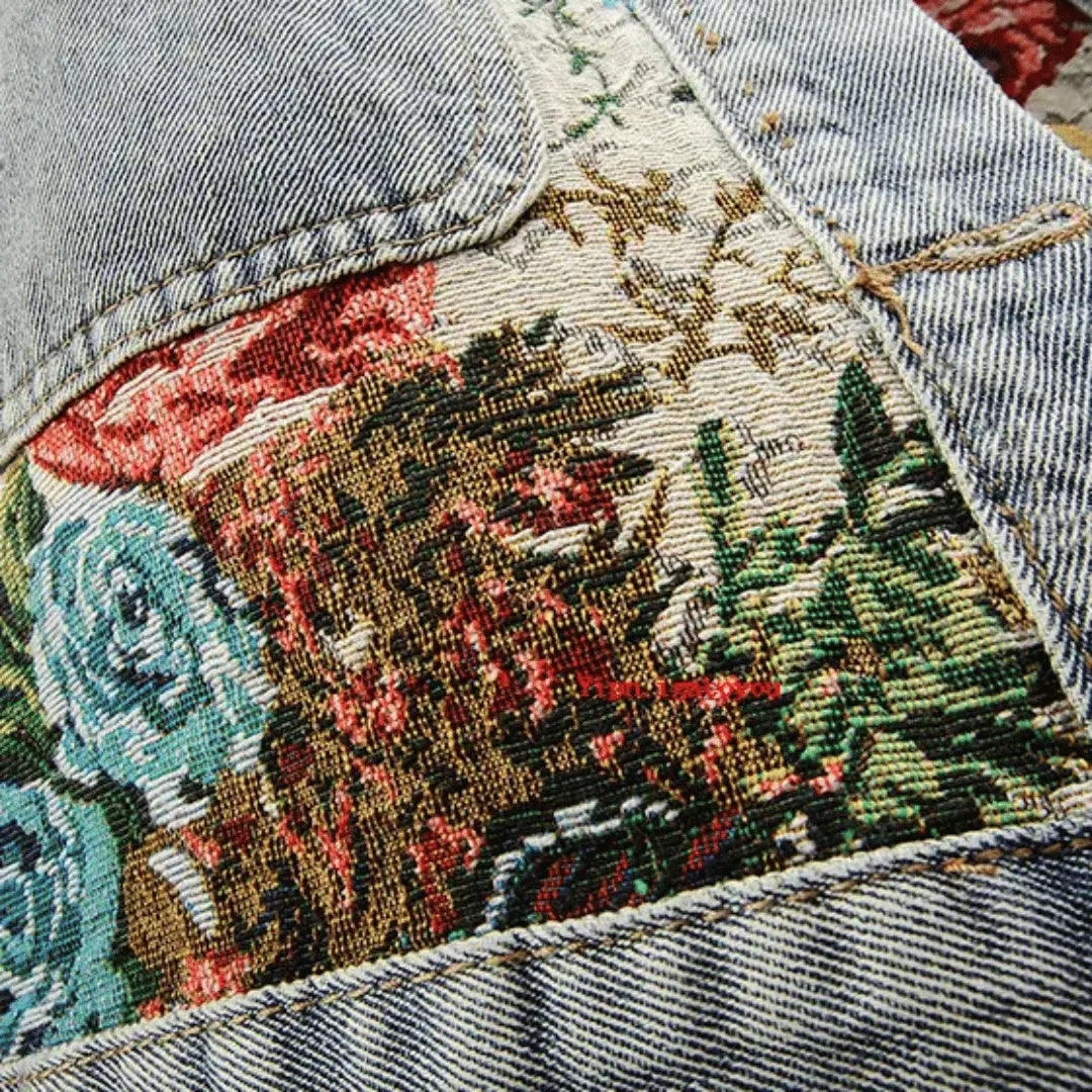 Floral Denim Jacket for Women