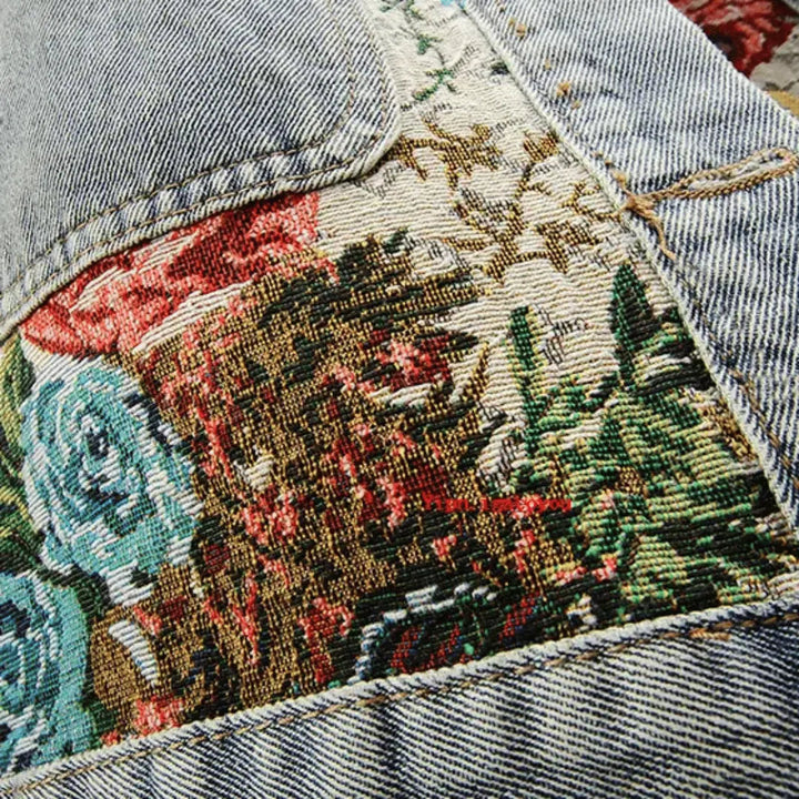 Floral Denim Jacket for Women