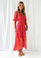 Women's Lightweight Floral Midi Dress – Stylish Summer Essential
