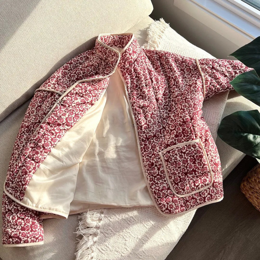 Floral Quilted Jacket for Women