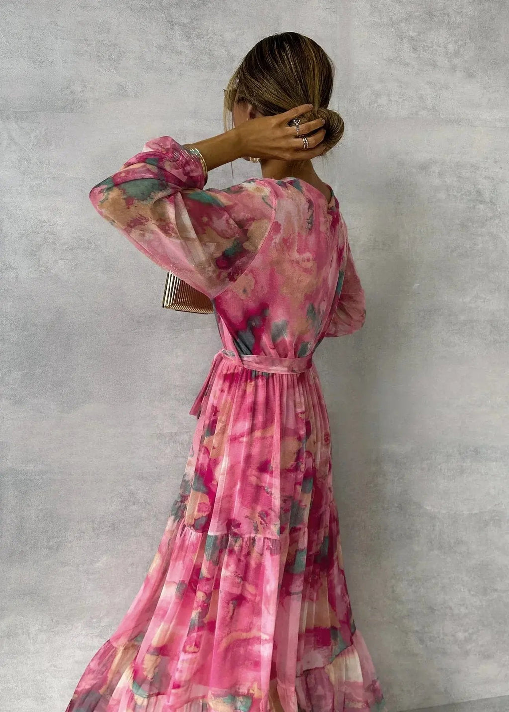 Women's Lightweight Floral Wrap Dress – Elegant Summer Fashion
