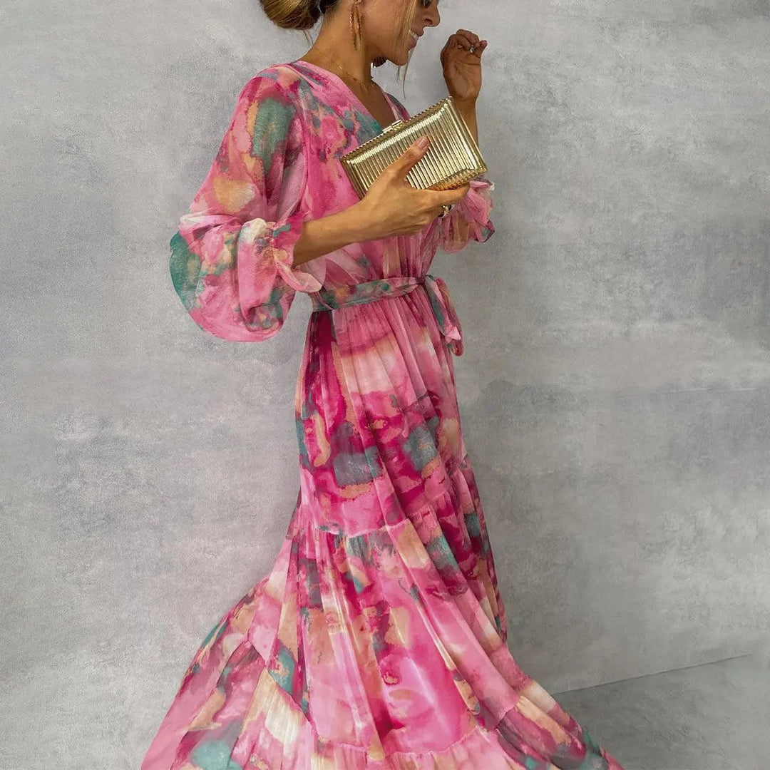 Women's Lightweight Floral Wrap Dress – Elegant Summer Fashion-MODAUTLET
