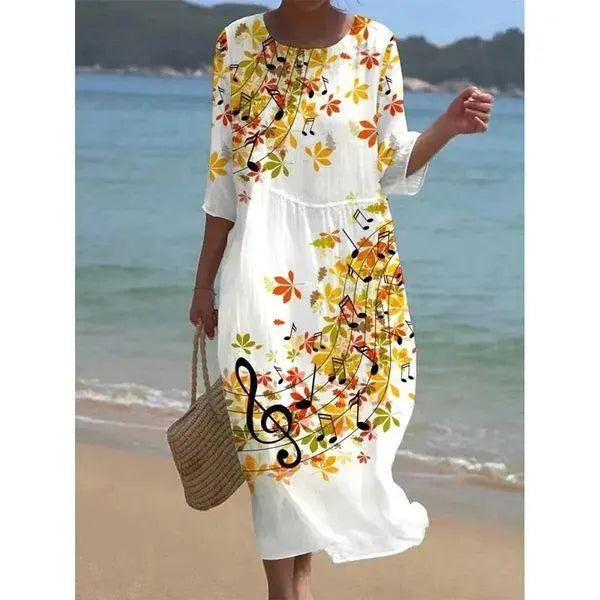 Women's Elegant Floral Dress – Flattering Fit-MODAUTLET