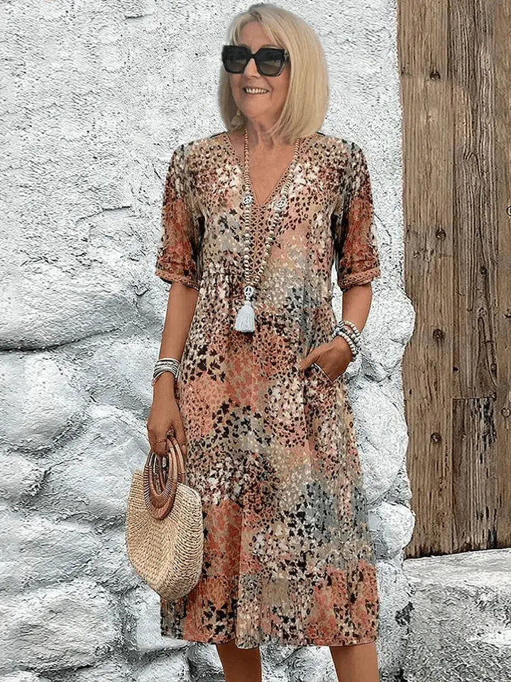 Women's Floral Midi Dress – Effortless Summer Elegance-MODAUTLET