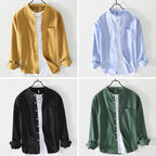 Cotton Shirt for Men and Women Long Sleeve Button Up All 4 Colors (DEAL)