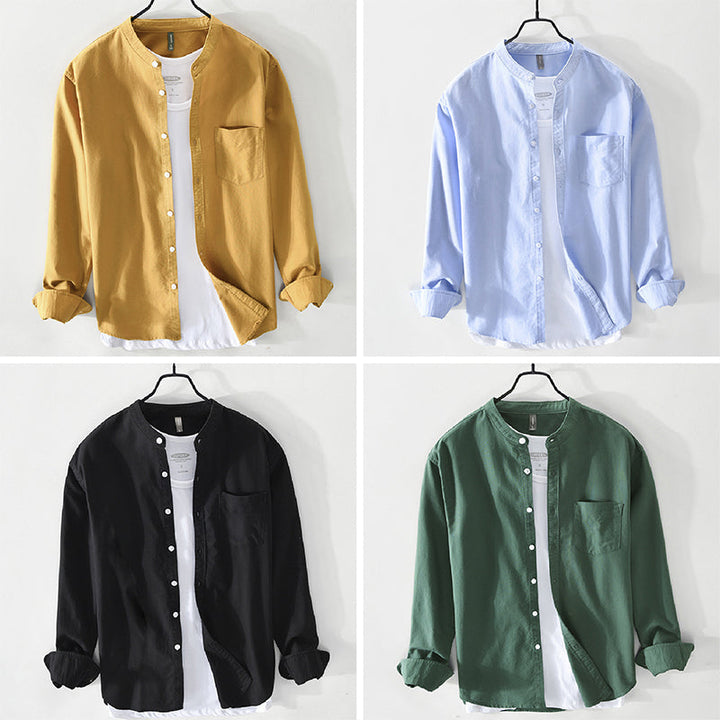 Cotton Shirt for Men and Women Long Sleeve Button Up-MODAUTLET