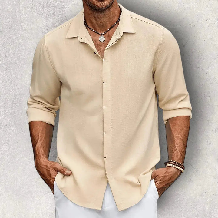 Slim-Fit Linen Shirt for Men-MODAUTLET