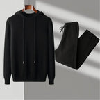 Merino Wool Hoodie & Jogger Set Black